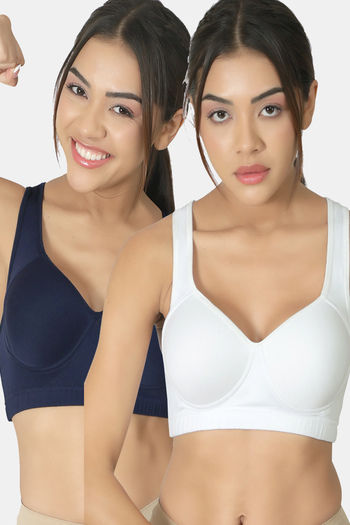 Buy Lady Lyka Padded Sports Bra (Pack of 2) - Multicolor